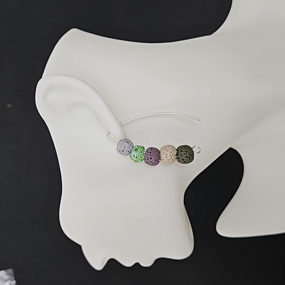 Wishbone Multi Color Lava Earrings